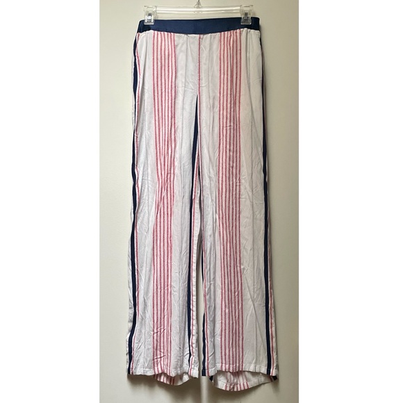 Express Lightweight Wide Leg Summer Striped Pants, Red and Blue, Women’s Size M - Picture 4 of 6